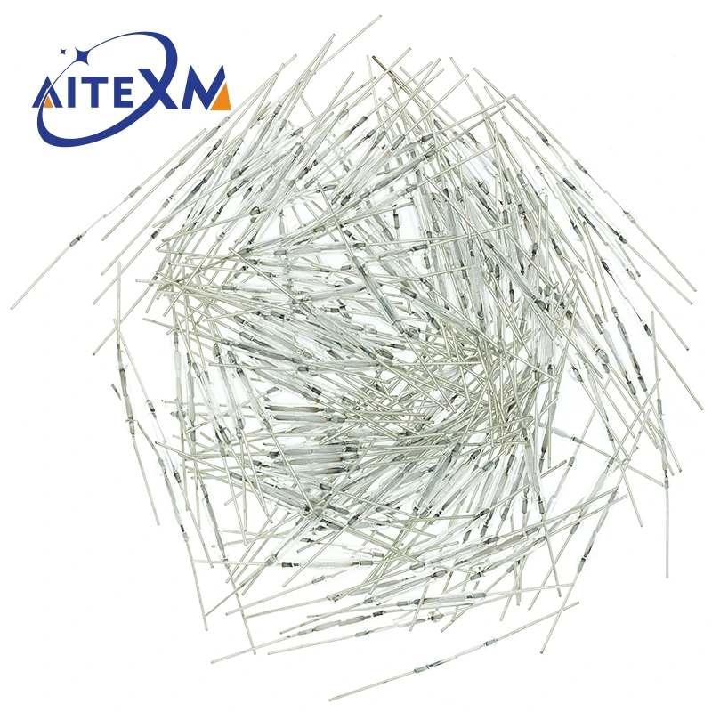 AITEXM 10pcs N/O Reed switch Magnetic Switch 2 * 14mm Normally Open Magnetic Induction switch For Arduino