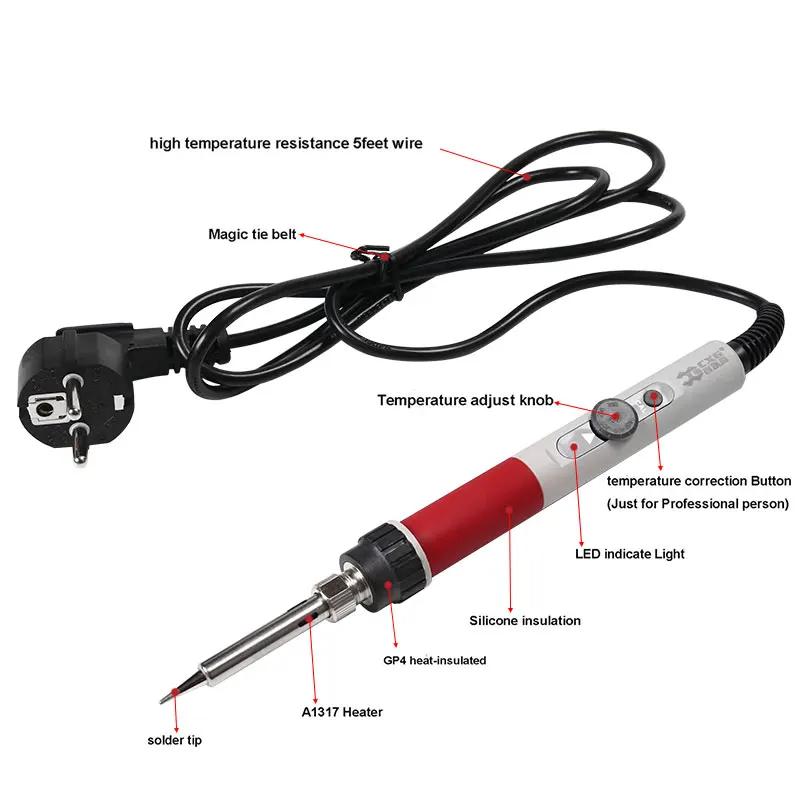 CXG DT70 Electric soldering iron 220V 70W Adjustable temperature EU Plug Welding solder station Tool Thermostat Soldering iron