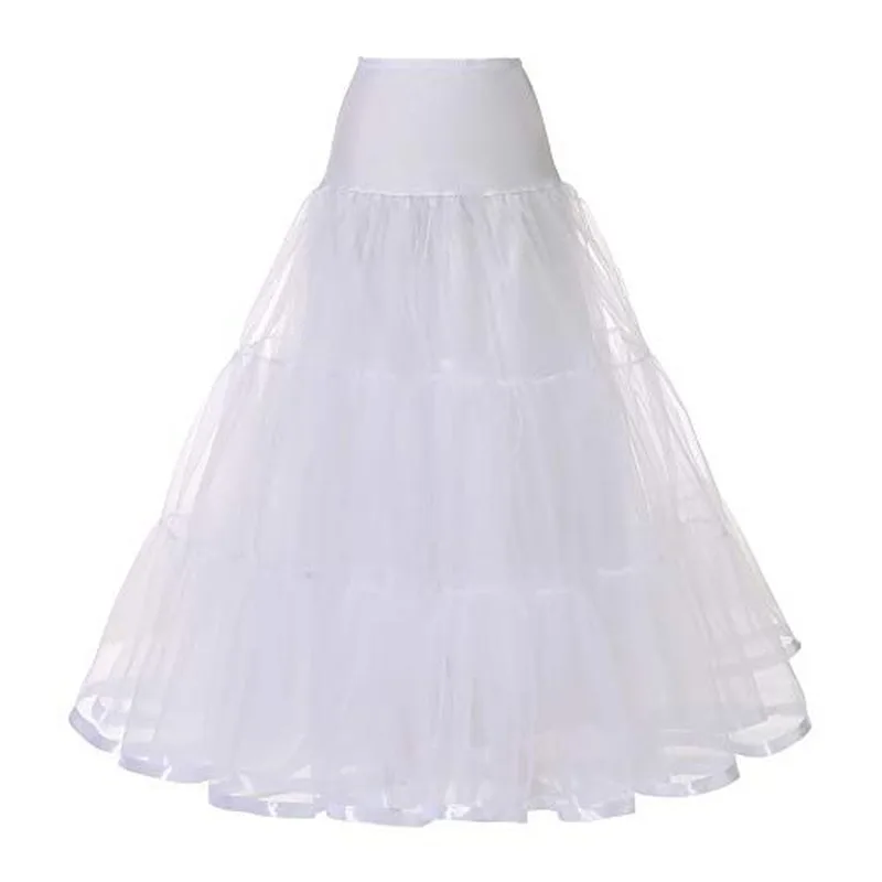 WOWBRIDAL Lange Petticoat Rüschen Krinoline Vintage Hochzeit Braut Petticoat für Hochzeit Kleider Unterrock Rockabilly Tutu