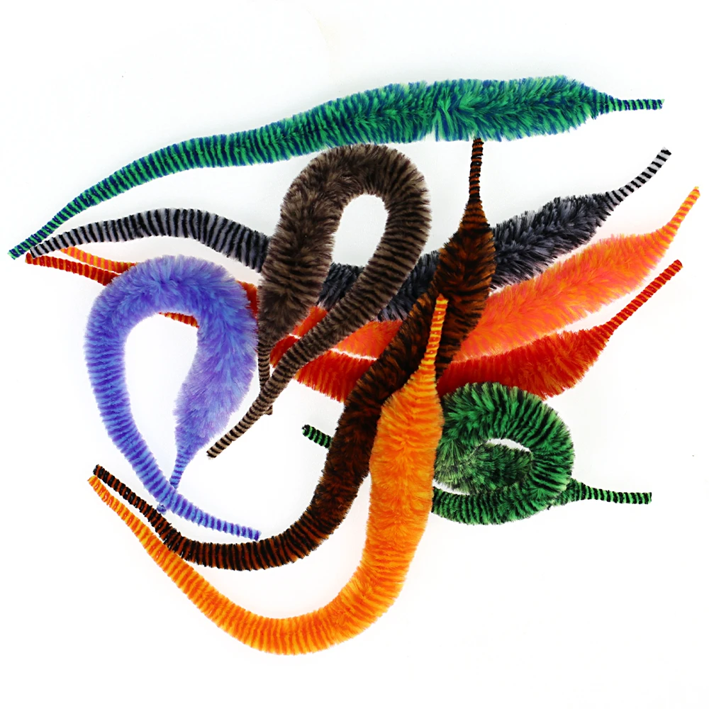 20 Stück 22cm Mangum Drachenschwanz Fliegenbindematerial für Hecht, Muskie, Salzwasser-Angeln, Köderfisch-Streamer, Fliegen-Schlangenschwanz, Chenille – Detail 2
