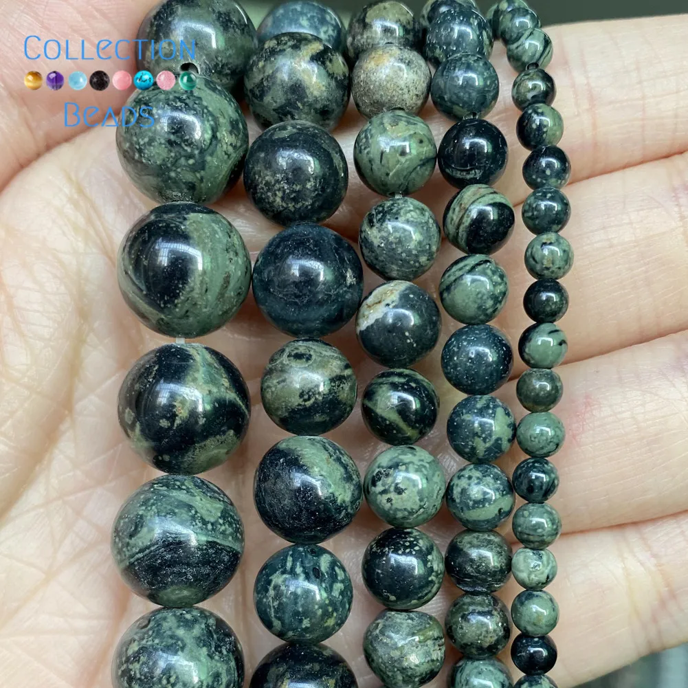 Natural Rhyolite Jaspers Loose Round Beads For Jewelry Making 4-12 MM DIY Bracelets Accessories 15\