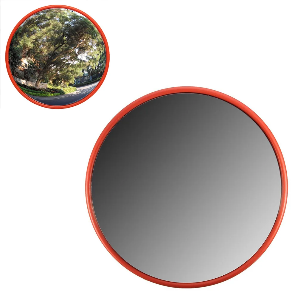 30cm Wide Angle Security Road Mirror Curved for Indoor Burglar Outdoor Security Roadway Safety Traffic Signal Convex Mirror