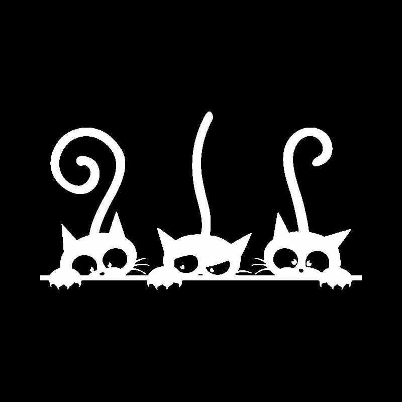 14.8CM*8.3CM lovely Cats Family Car Sticker Vinyl Decal Decor Black/Silver for Chrysler sticker