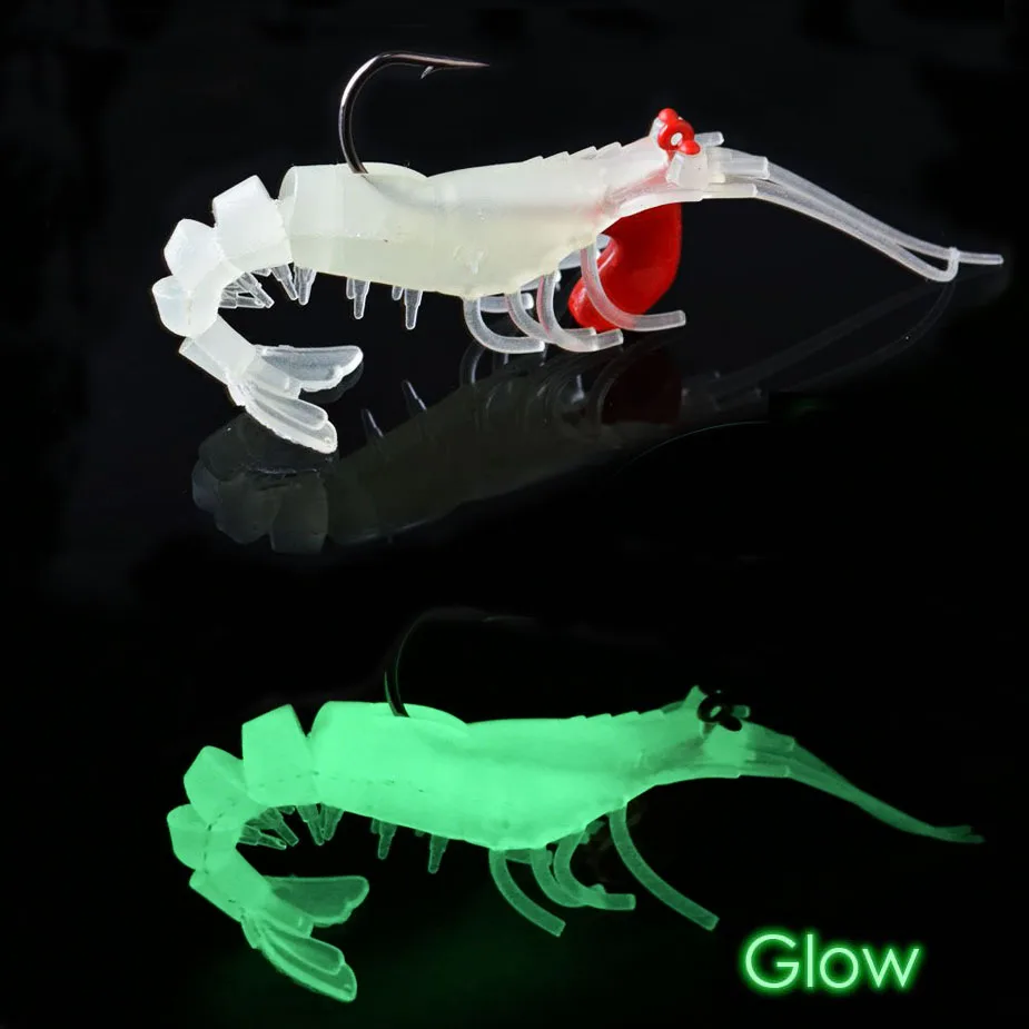 TOMA 2pcs 7g 13g 19g Soft Shrimp Bait Fishing Lure with Jig Head Soft Shad Lure Saltwater Sea Bass Swimbait Fishing Tackle