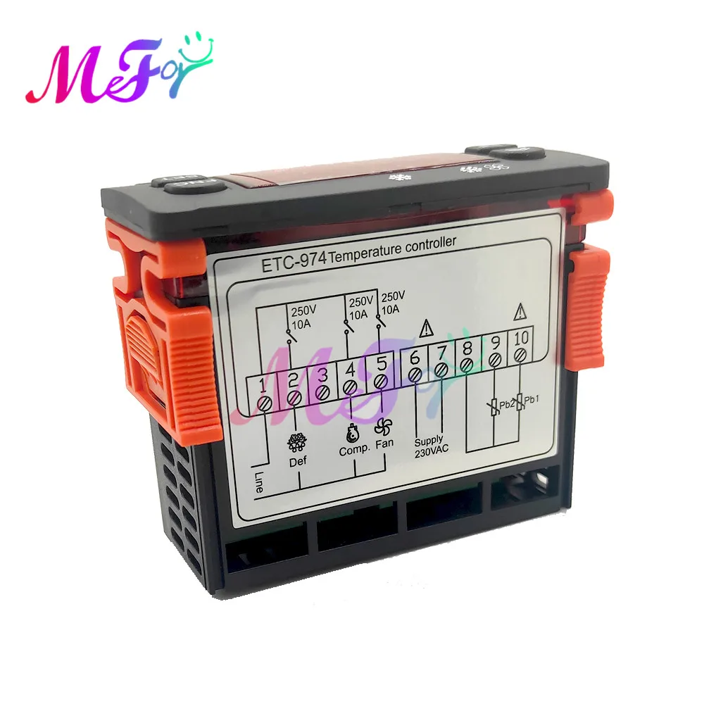 ETC 974 Digital Temperature Controller 220V Microcomputer Thermostats Refrigerator Thermoregulator With 2M NTC Sensor