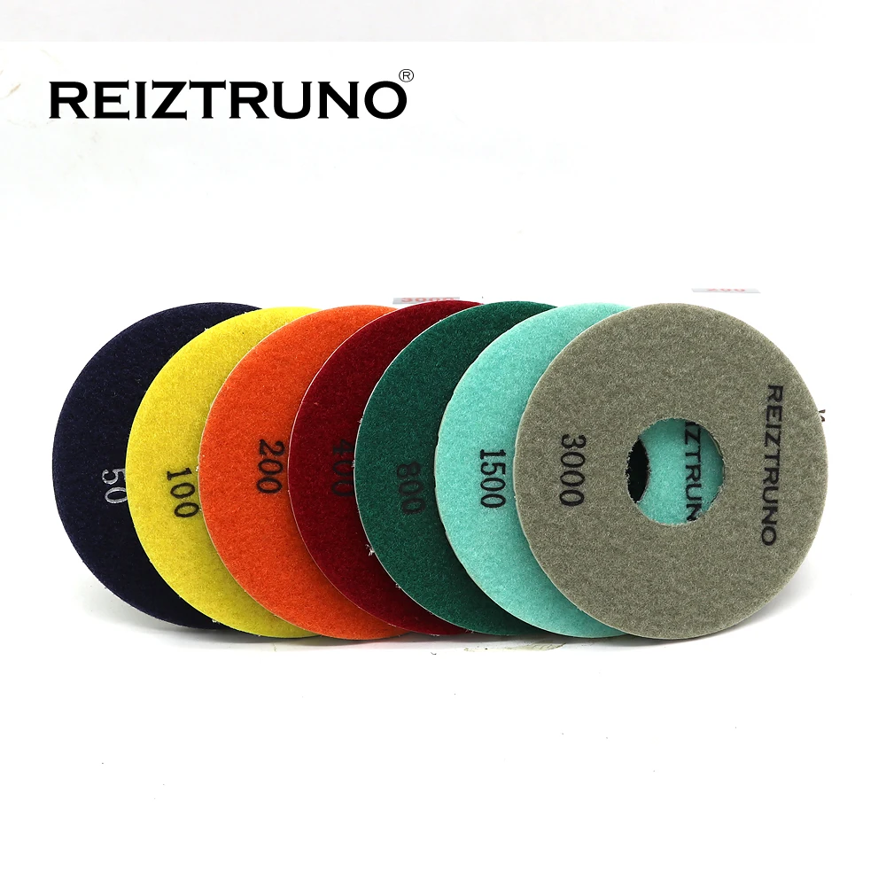 Reiztruno 1 pezzo 125mm tamponi per lucidatura flessibili per levigatura e lucidatura di pietre e calcestruzzo, spessore 4mm, uso bagnato o asciutto