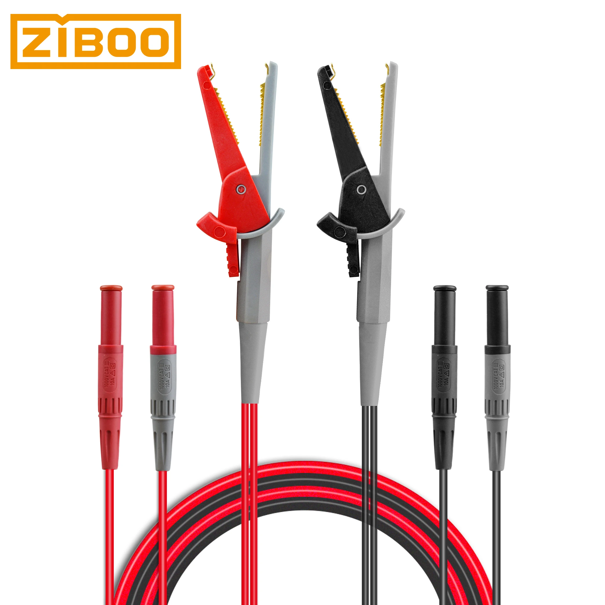 ZIBOO LC02 LCR Meter Test Leads Terminal Kelvin Clip Wires Test Leads Lead Terminal Kelvin Clip Alligator with 4mm Banana Plug.