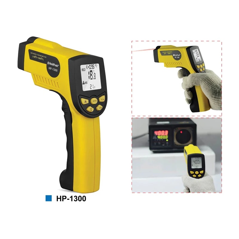 HoldPeak HP-1300 Digital Laser Infrared Thermometer -50\'C~1300℃ Temperature Gun Termometro Pistola Tester