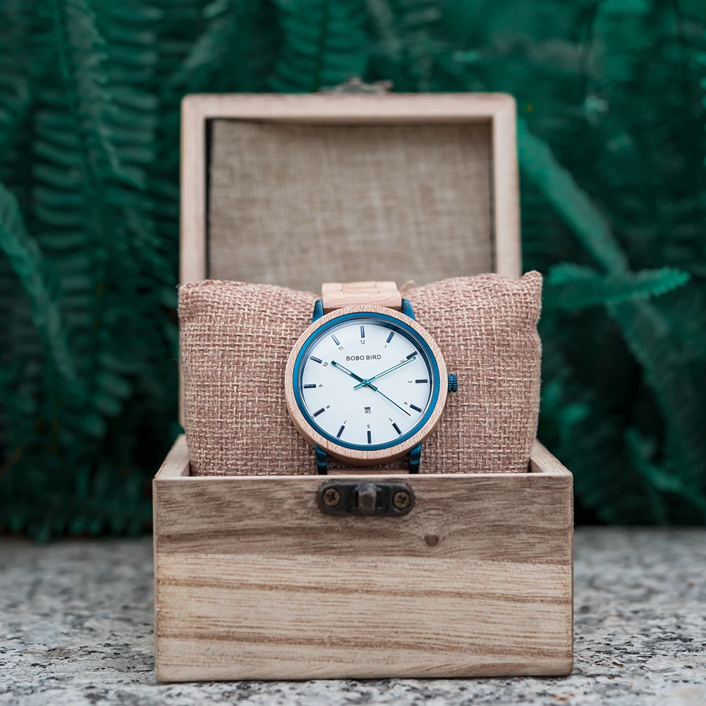 BOBO BIRD-reloj de madera para mujer, pulsera de cuarzo, resistente al agua, personalizado, envío directo, OEM