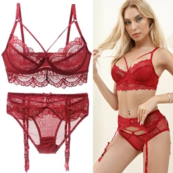 2023 New Sexy Bra Sets For Women Lingerie Ultra-Thin Thick 34/75 36/80 38/85 40/90 42/95 BCD Cup Lady Underwear