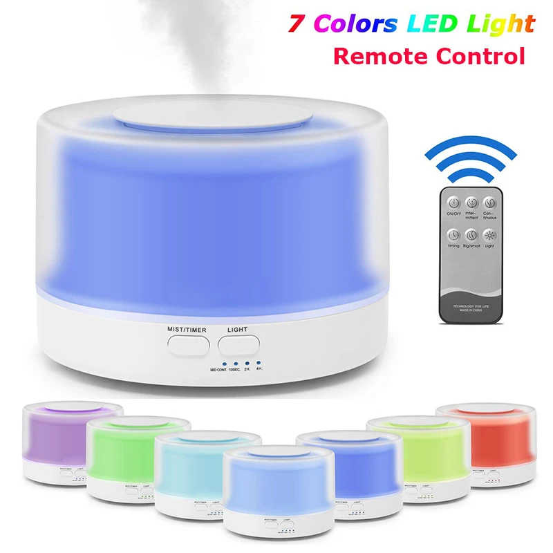 500ml Ultrasonic Air Humidifier Air purifier Aroma With Color LED Lights Electric Aromatherapy Essential Oil Diffuser