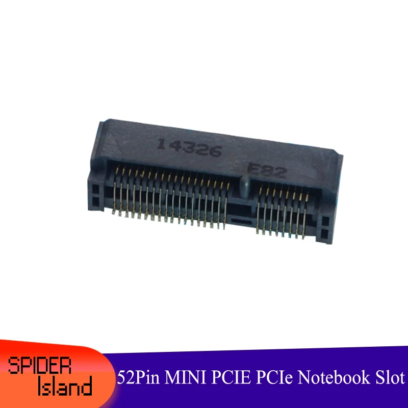 

52Pin MINI PCIE сетевой слот для ноутбука Mini PCI-e PCIe гнездо сетевая карта NIC слот 52P разъем 0,4 мм высота стандарта