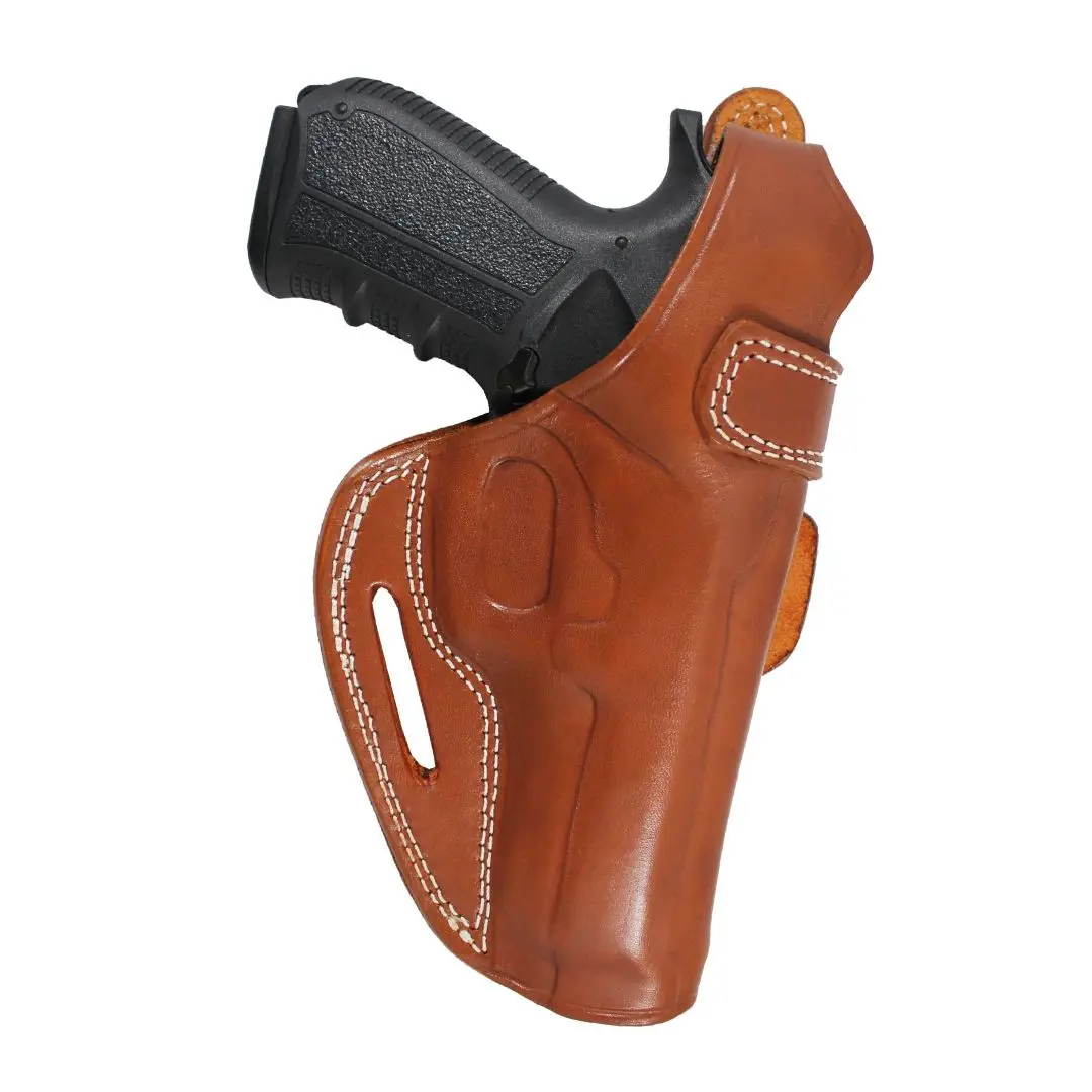 YT HOBBY S & W M & P Shield 9mm Handmade Leather Fast Draw With Strap OWB Outside waist Band Carry Pistol Gun Holster Pouch