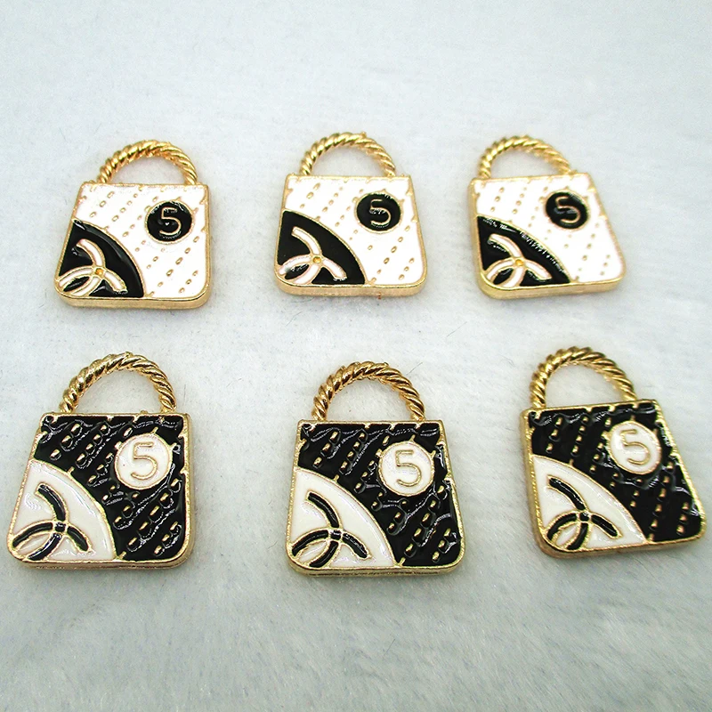 10pcs/Set Lovely Lady Bag Enamel Charms Necklace Making Handbag Alloy Pendant For Bracelets Jewelry Accessories DIY Craft