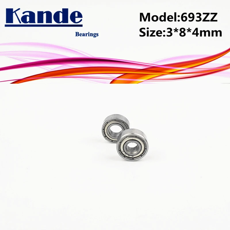 Kande Bearings 693ZZ 10pcs ABEC-1 693 ZZ  ABEC-3 693ZZ ABEC-5 693-2Z Miniature Deep Groove Ball Bearing 3x8x3mm 693 image 3