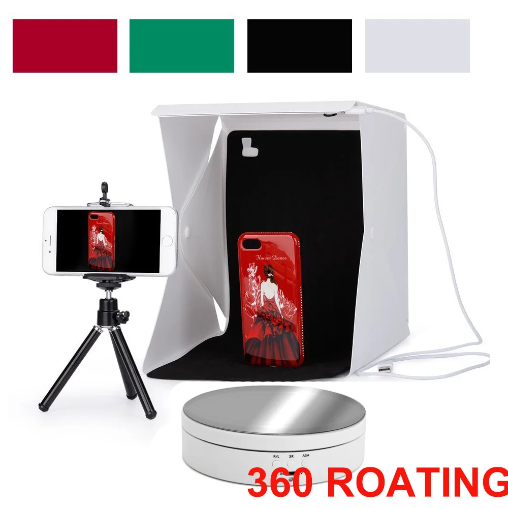 Soporte giratorio eléctrico de exhibición para fotografía, luz Led de 360 grados, carga máxima de 3kg, accesorios para grabación de vídeo, tienda de campaña, novedad