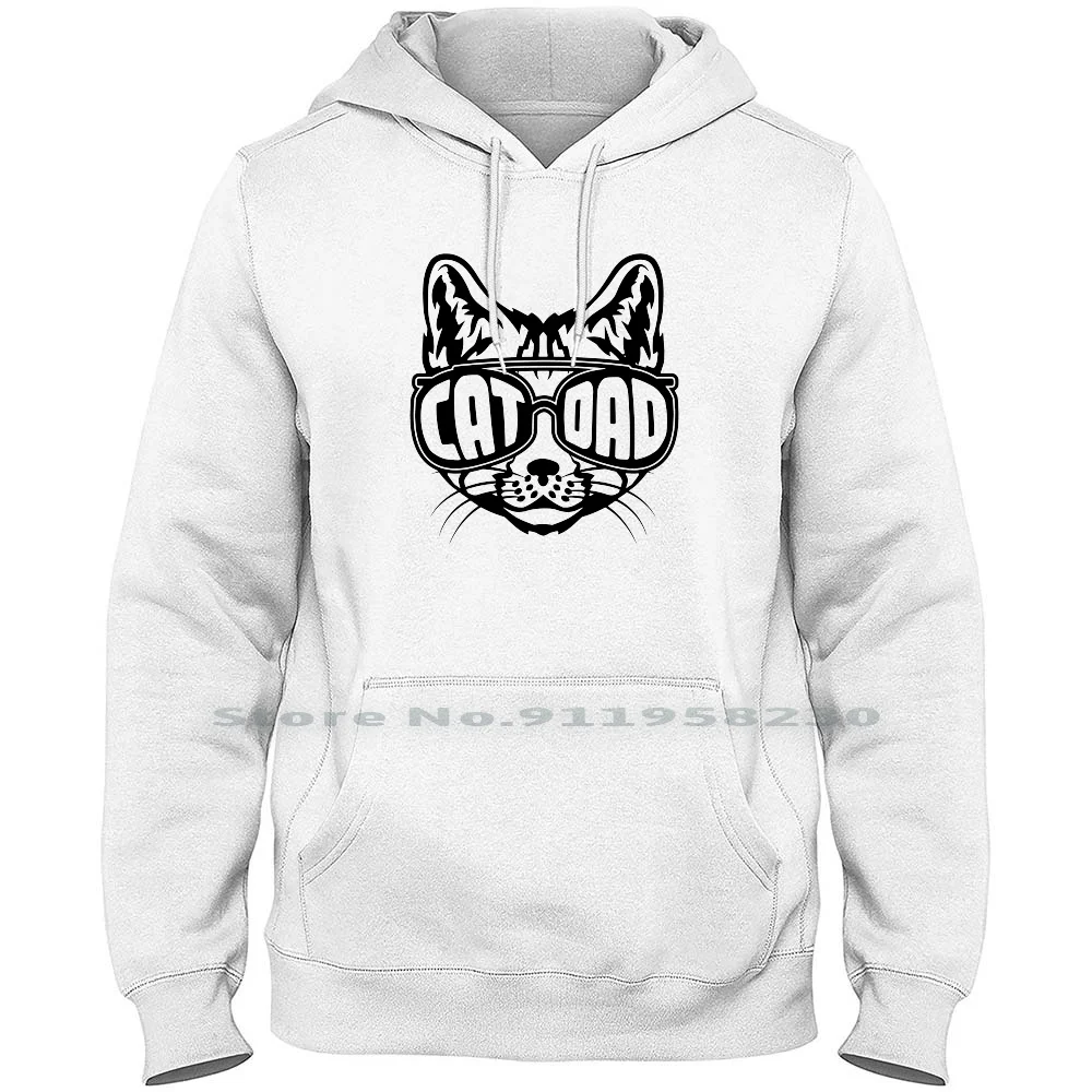 

Cat Dad Men Women Hoodie Sweater 6XL Big Size Cotton Birthday Animals Humor Comic Love Geek Fun Day Dad Ny Animals Funny