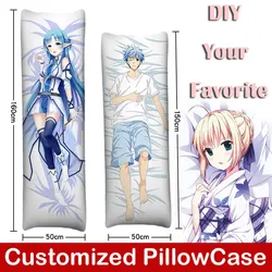 160x50cm DIY Custom Anime Dakimakura Hugging Body Pillow Case Double Sided Printed Cover Throw Cushion Customized Pillowcase