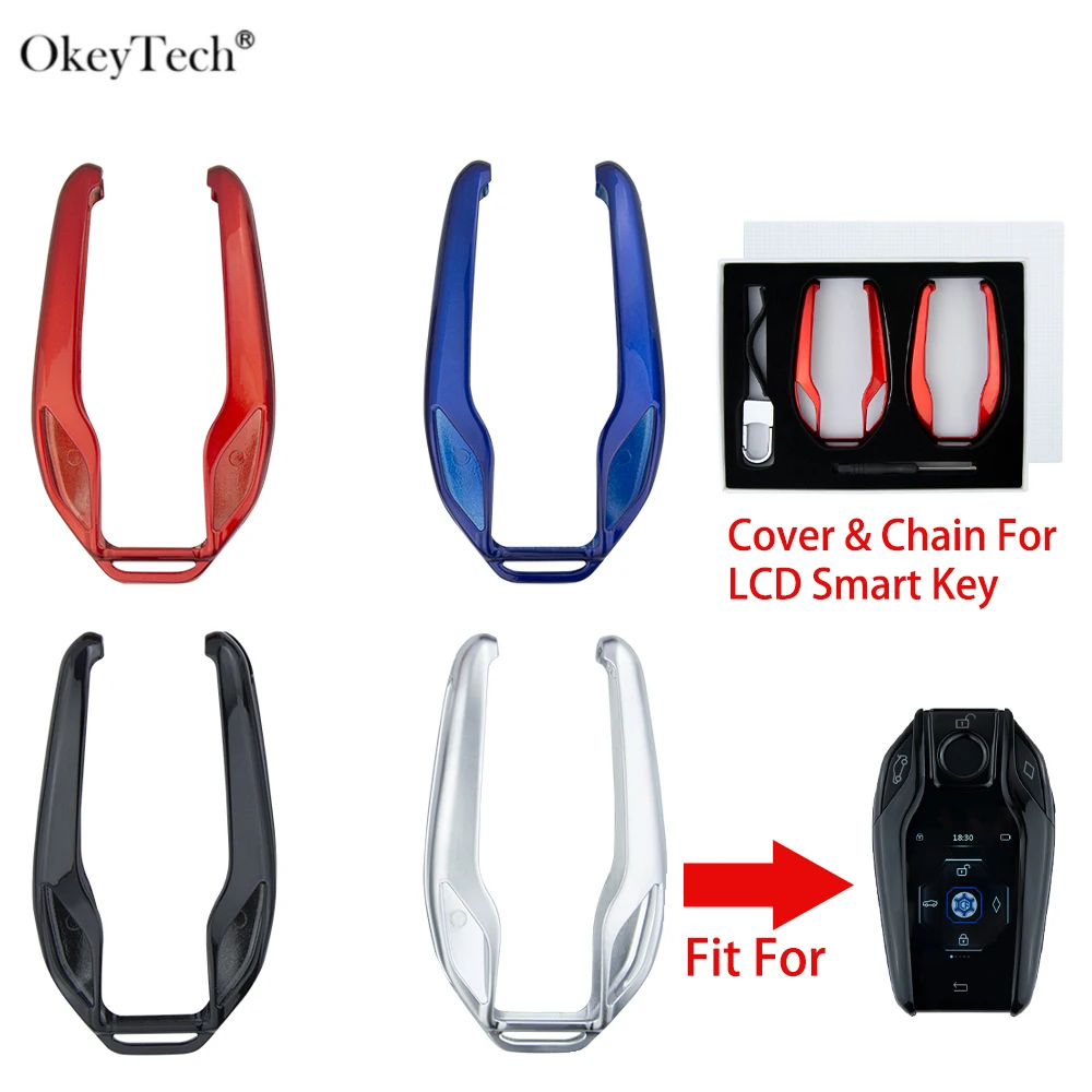 

Key Chain & Transparent TPU Touch Car Key Case Shell Fob Used For CF400 LCD Smart Key Protective Cover For BMW/Kia/Ford For Benz