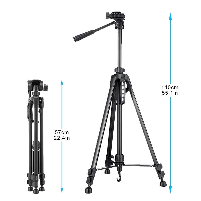 Professional Tripod Light Stand for Camera Black Tripod with handle For Canon Nikon Sony DSLR Digital Camera DV Camcorder