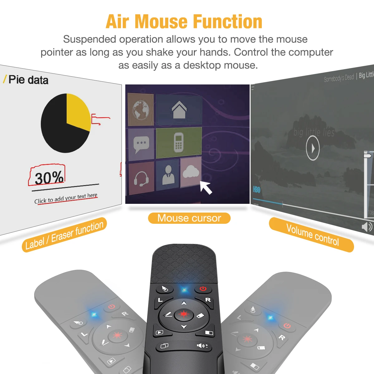 Presentador inalámbrico USB de 2,4 GHz con función de ratón de aire para presentación de Powerpoint, Control remoto, puntero de luz roja, bolígrafo abatible PPT