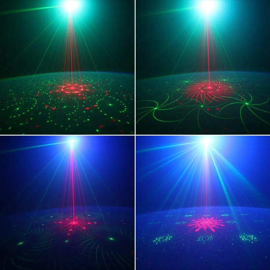 ESHINY R&G Laser Projector 24 Patterns DJ Light for Disco Party RGB LED Bar Dance KTV Room Stage Lighting Effect Lamp B220N6