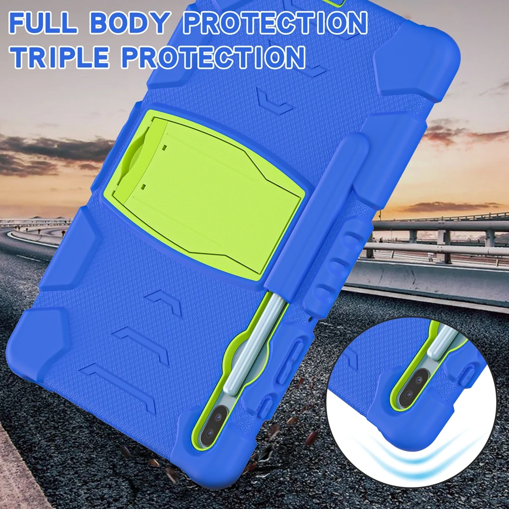 For Samsung Galaxy Tab S6 10.5 inch 2019 SM-T860 SM-T865 Case Kids Safe Armor Shockproof PC Silicon Hybrid Stand Tablet Cover