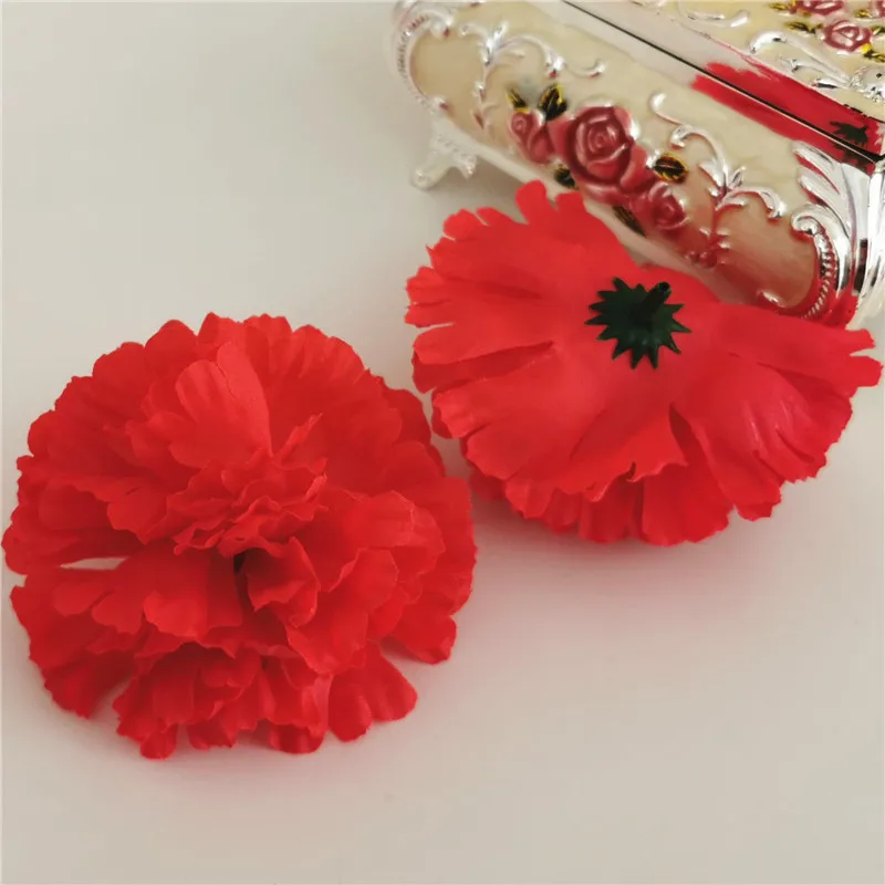 200PCS 9CM 15COLORS artificial carnation Silk flower DIY wedding decoration flowers wall  flower bouquet kissing ball making