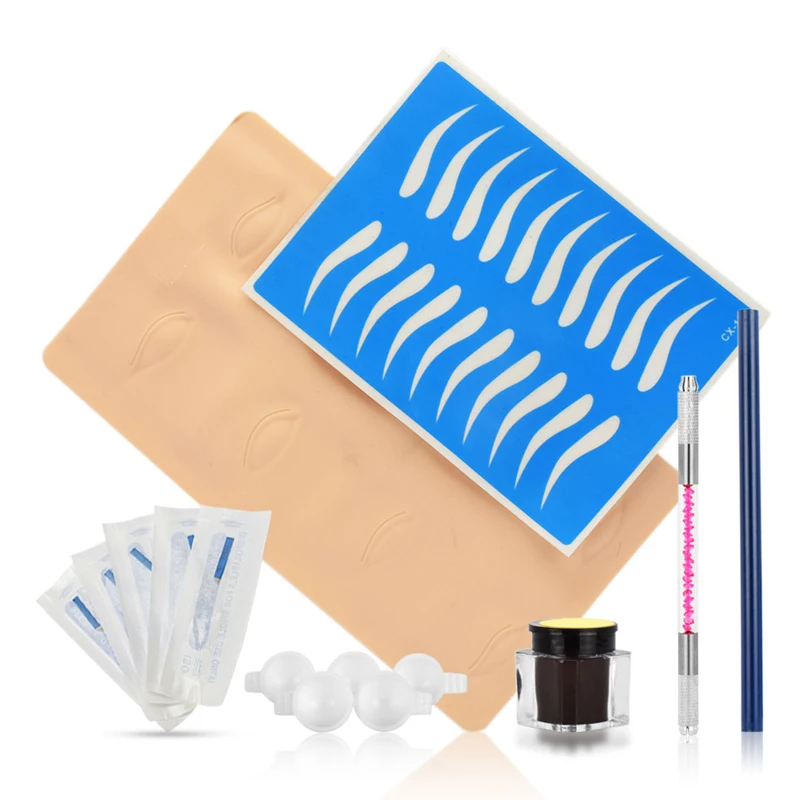 

Drop Ship Microblading Kit Practice Skin Manual Pen Needle Blades Pigment for Eyebrow Eyeliner Lip Permanent Makeup Tattoo Tool