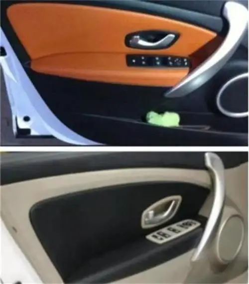 For Renault Megane sedan  Microfiber Door Panel /Armrest Leather Cover Protective Trim car interior with Mount Fittings