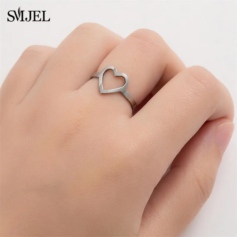 2026 Simple Love Heart Finger Ring For Women Fashion Party Wedding Jewelry Ring Gift Daily Anniversary Accessories Wholesale