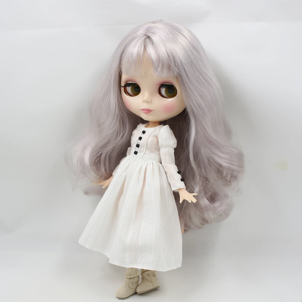 Outfits for Blyth Dolls Simple White Dress Suit for 1/6 BJD Azone Body