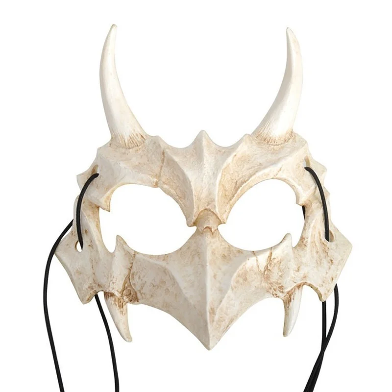 

New Japanese Anime Dragon God Tiger Skeleton Half Face Mask Halloween Animal Cosplay Mask Carnival Theme Party Props Fierce Mask