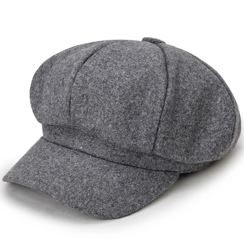 Autumn and Winter Women's Octagonal Casual Fashion Beret Outdoor Newspaper Children's Hat Student Artist Hat