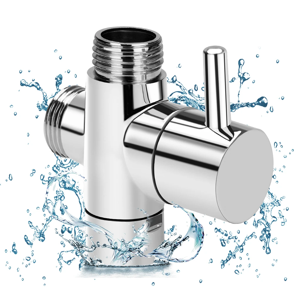 Đồng Van Diverter 3 Đường Nước Tách Tắm Tee Adapter Có Thể Điều Chỉnh Tắm Van Diverter Phòng Tắm Tắm Van