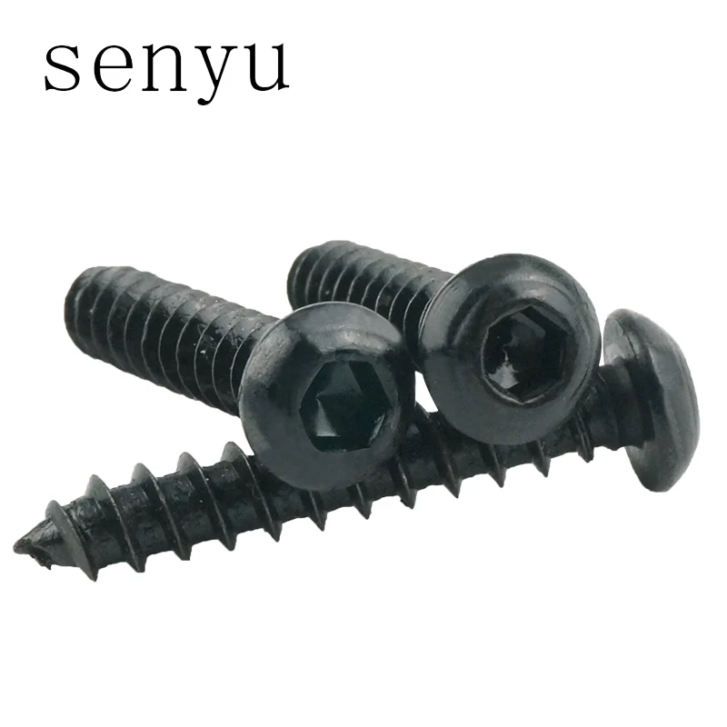 GB/T 8.8 degree M3 M4 M5 M6 BLACK Round Head Hexagon Head Cup Model Self-tapping add hard sound carbon steel screws image 4