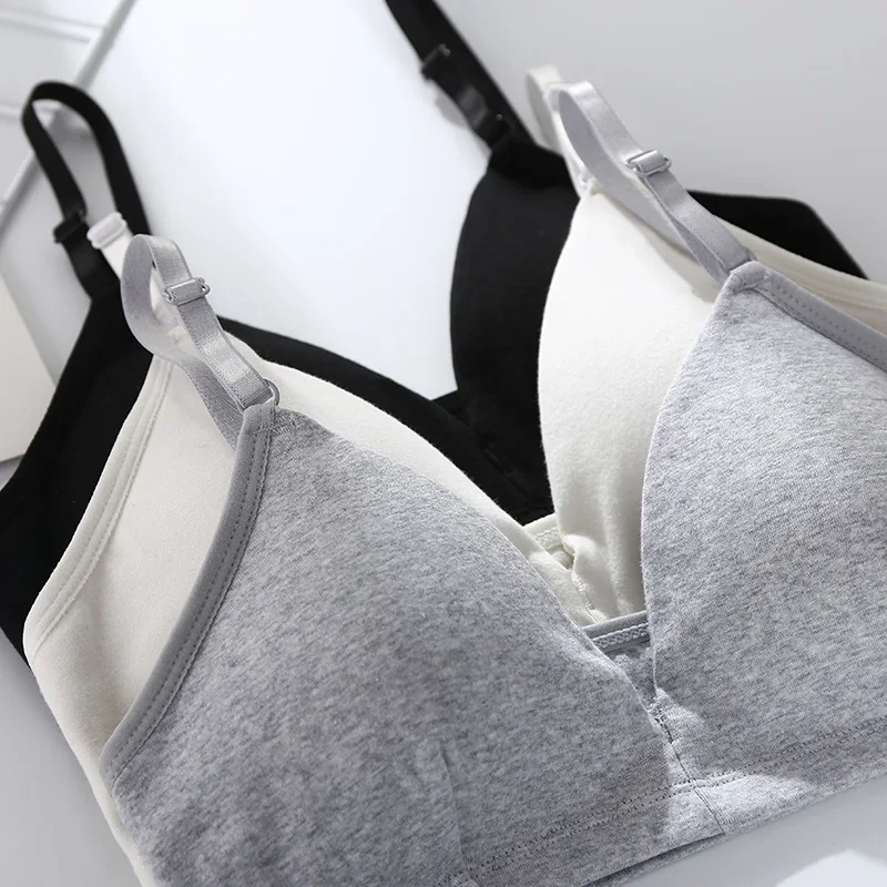 Cotton Seamless Bras For Women Push Up Bra Tops Non-Wire Brassiere Sexy Lingerie Comfort Bra V Neck Solid Color Underwear