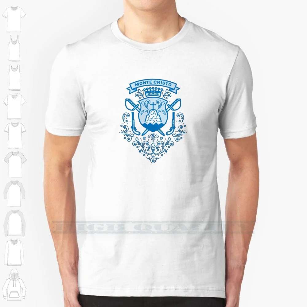Conde de Monte Cristo 100% Camiseta de algodón novela Edmund Dantes Conde de Monte Cristo Alexander Dumas sello escudo de armas 19th