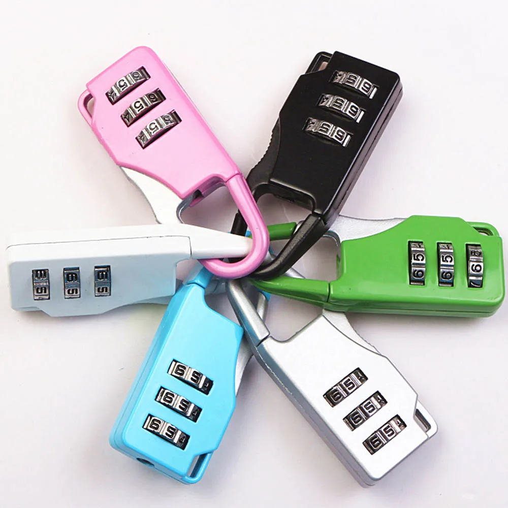 Mini 3 Combination Lock Candado Dial Digits Code Number Password Padlock Safety Travel Security Lock Luggage Lock Padlock Gym