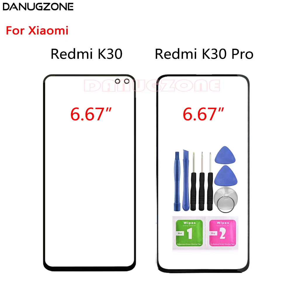 Touch Screen Front Glass Lens For Xiaomi Redmi K30 / K30 PRO LCD Display Front Glass Lens Panel