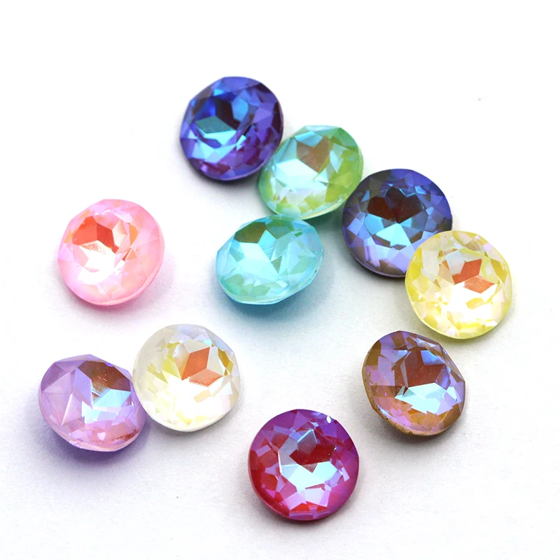 XIAOPU 20pcs Gemstone Flower Shiny MI Crystal Loose Rhinestones K9 Glass Strass Crystal Small Beads Glue on Clothes Nail Arts