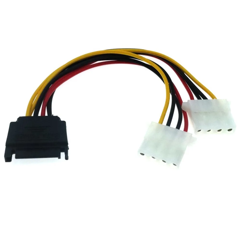 100pcs/ Dual 4-pin IDE Molex to Serial ATA SATA hard drive power cable adapter male to bus Y splitter line converter best price