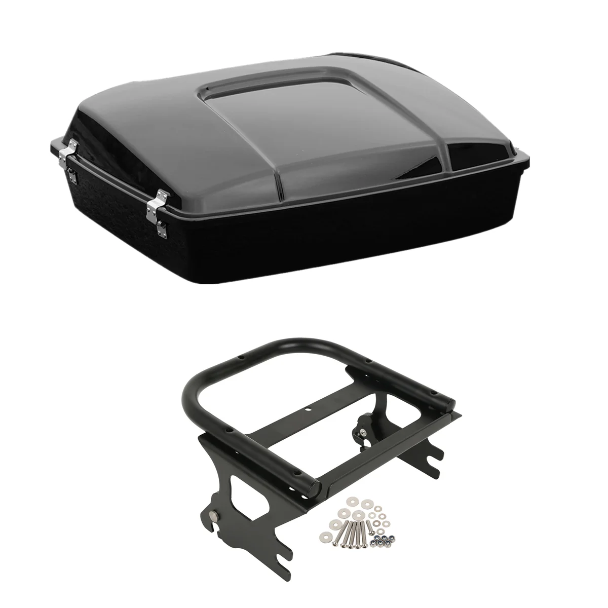 

Motorcycle Razor Trunk & Black Mount Rack For Harley Touring Tour Pack Electra Glide Road Glide Road King FLHT 1997-2008 2007 06