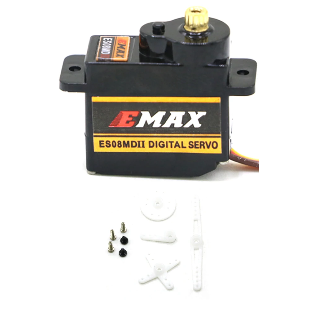 EMAX ES08MDII ES08MD II serwomechanizm cyfrowy 12g/ 1.6/2.0 kg.cm wysokiej prędkości Mini Metal Gear dla Model RC łodzi samochód robota