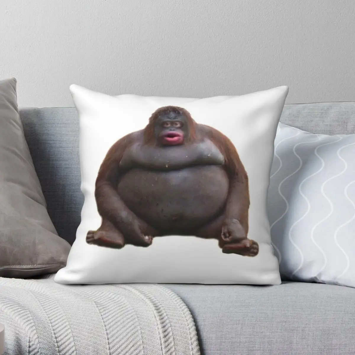 Le Monke Uh Oh Stinky Pillowcase Polyester Linen Velvet Printed Zip Decor Room Cushion Cover