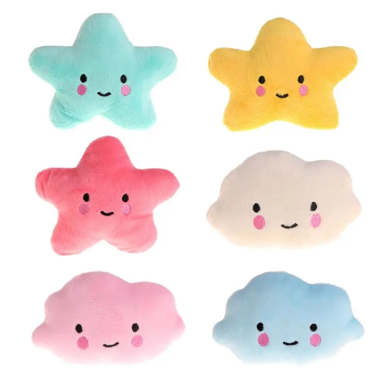 Pet Toy Plush Cloud Star Shaped Soft Squeaky Sound Dog Chew Puppy Kids Retailsale