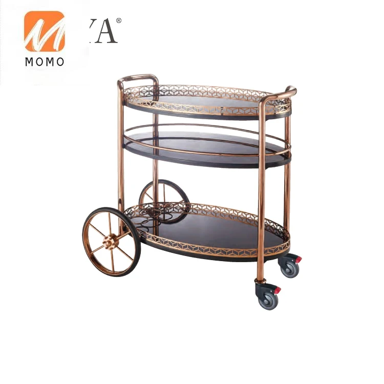 New Hotel Room Service Tables Restaurant Food Cart Antique Wooden Serving Trolley