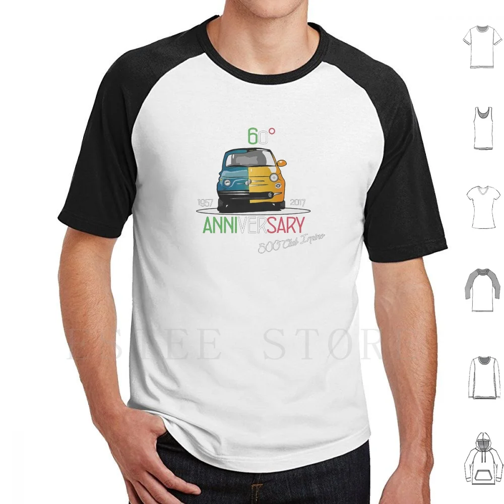 500 aniversário t camisa de algodão masculino diy impressão 500 500d 500l 500r 500f belina giardiniera lusso rinnovata alegre italiano