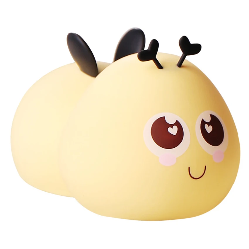 Bees Night Light para niños y niñas, luz nocturna recargable por USB, lámpara portátil para guardería, luces que cambian de Color para dormitorio