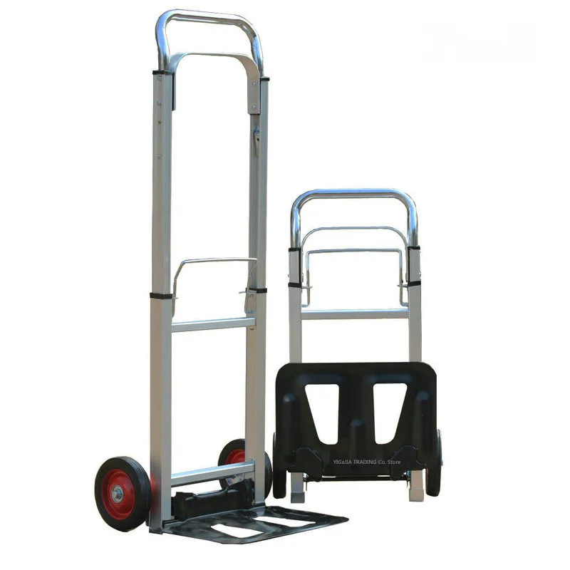 Folding Inklapbare Hand Truck Bagage Trolley Karren Met Telescopische Handvat, Draagbare Lichtgewicht Aluminium Aloy Hand Truck